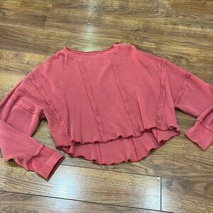 We the free long sleeve thermal top. Rose colored. Medium.